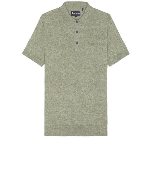 Barbour Green Buston Knit Polo for men