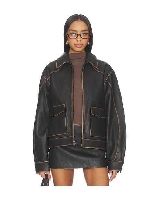 Mimchik Black Pint Leather Jacket
