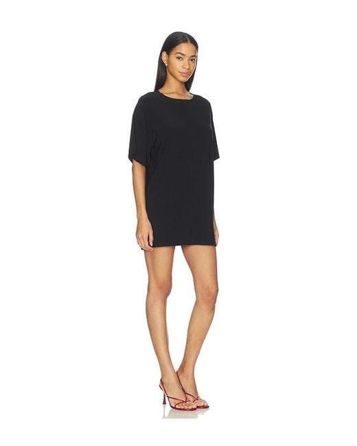 Norma Kamali Black X Lifestyle Short Sleeve Boxy Mini Dress