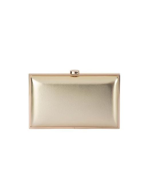 Olga Berg Lucy Metallic Clutch Natural