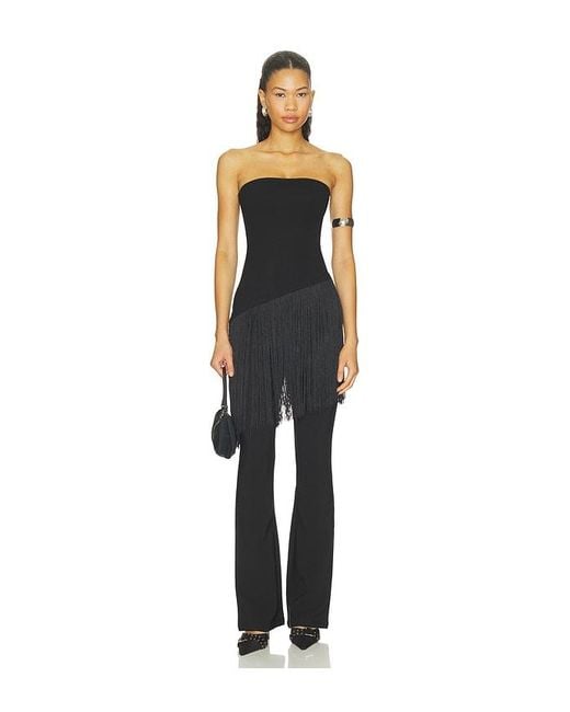 MORE TO COME Black Martini Fringe Top