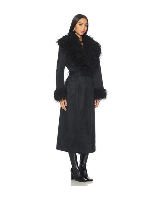 Lovers + Friends Black Lena Faux Suede Coat