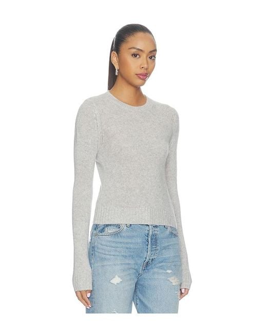 Enza Costa White Cashmere Shrunken Crew