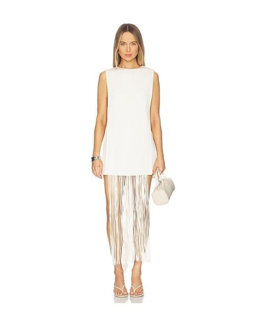 Alexis White Mackenzie Dress With Removable Fringe
