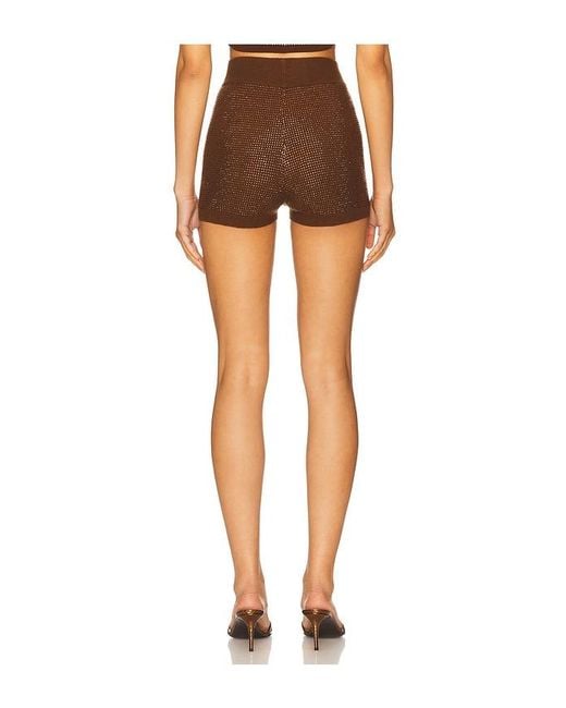 David Koma Black Rhinestone Embroidered Short