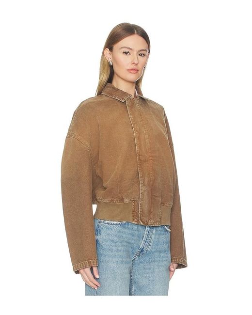 SLVRLAKE Denim Multicolor Harlem Curve Sleeve Bomber