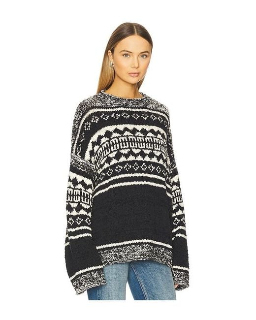 Free People Black Musterpullover Dani