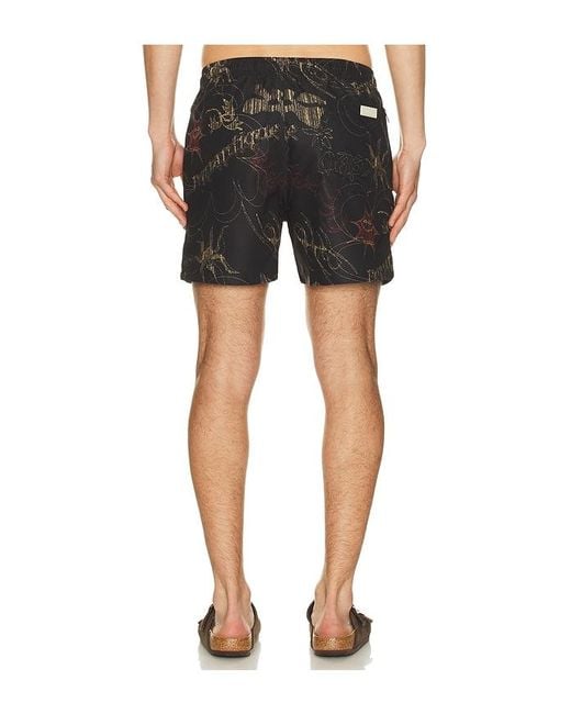 Oas Black Romantique Swim Shorts for men