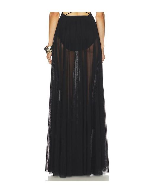 Norma Kamali Black Flared Skirt To Floor