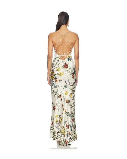 Alice + Olivia White Montana Cowl Strapy Back Maxi Dress