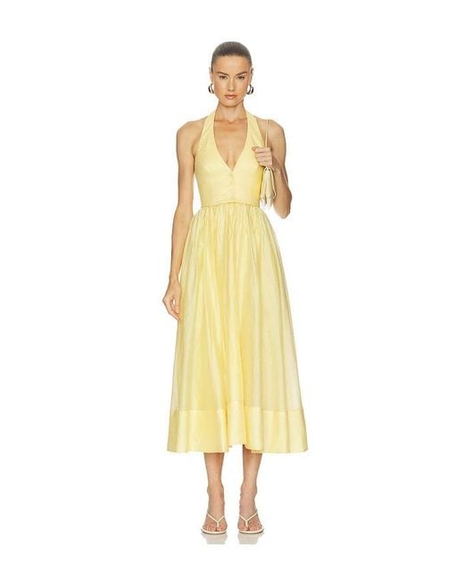 Camila Coelho Metallic Lino Midi Dress