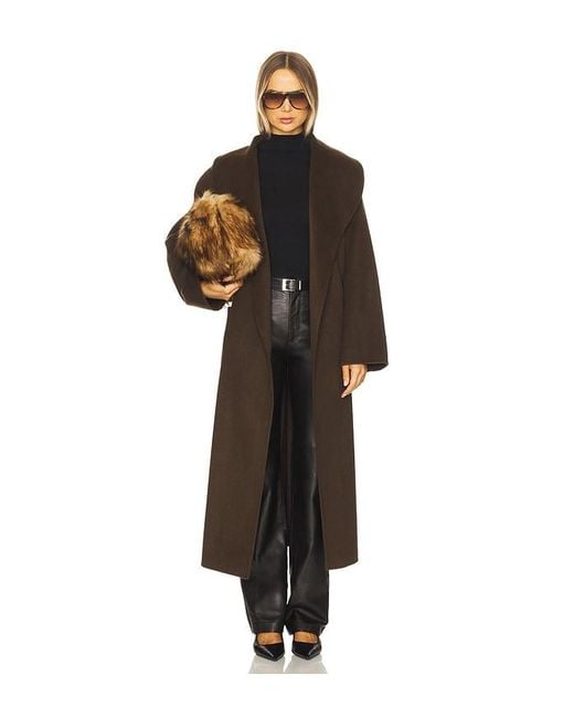 SER.O.YA Black Mavis Wool Coat