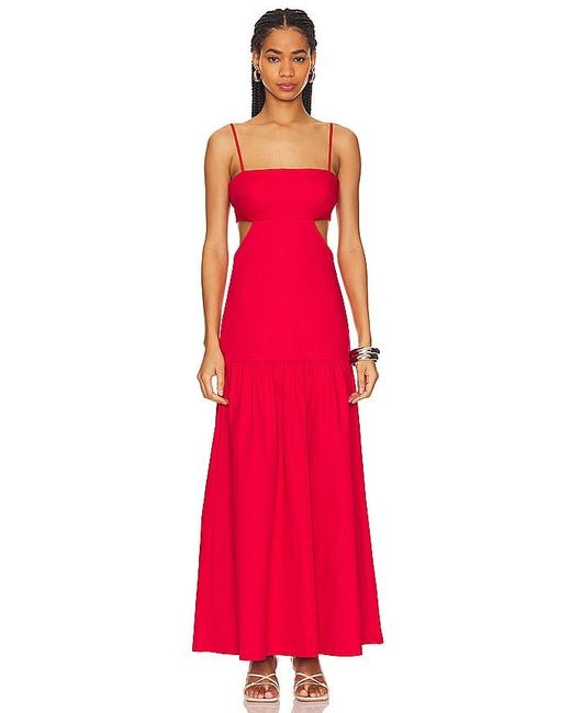 Adriana Degreas Red Cut Out Maxi Dress