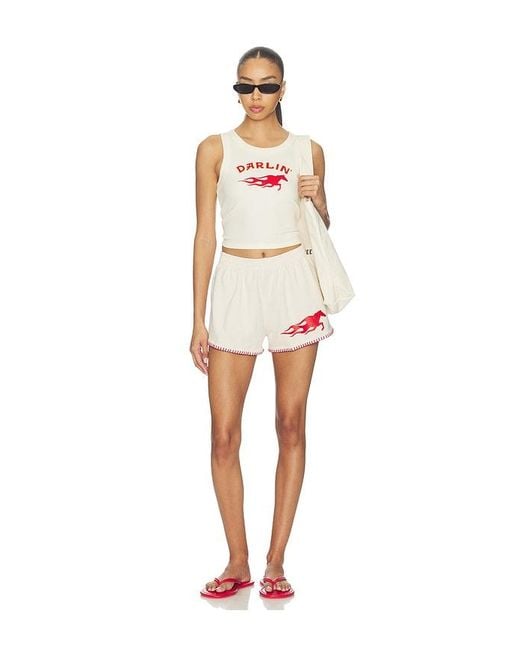 Darling White Hot Bronc Heavy Fleece Short