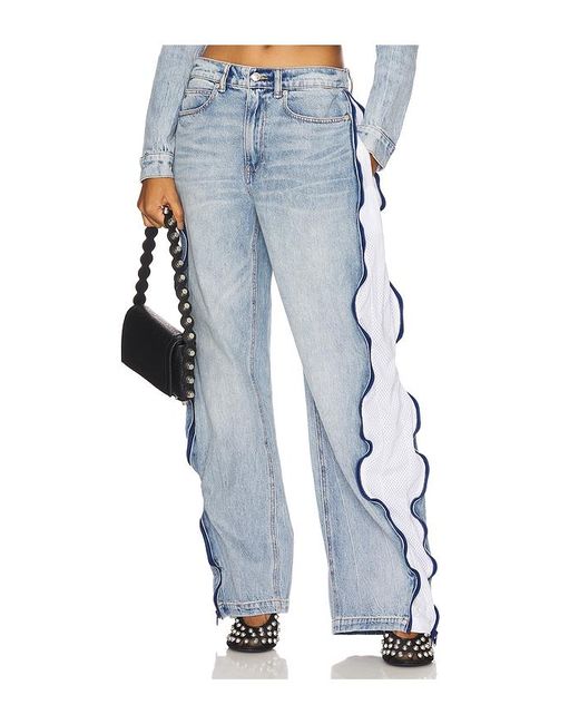 Alexander Wang Blue Curved Zipper Pant