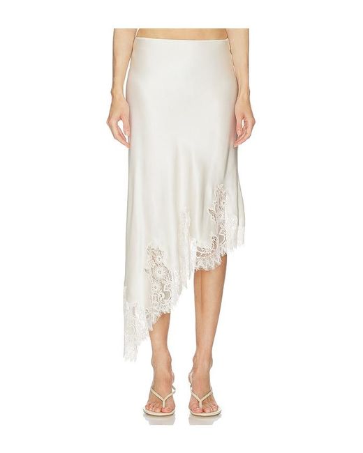SRG White Romy Silk Skirt