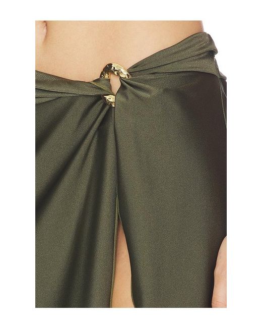 Jonathan Simkhai Green Kora Wrap Midi Skirt