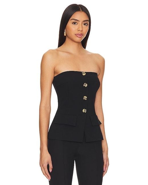 Amanda Uprichard Black X Revolve Kourt Strapless Top