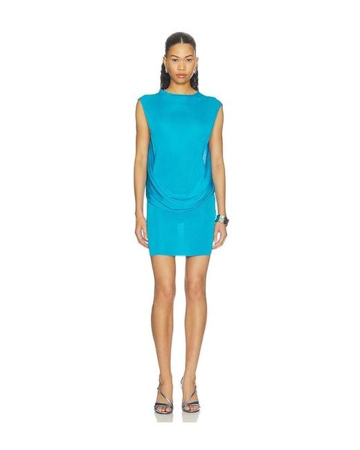 Isa Boulder Blue Crimson Drape Dress
