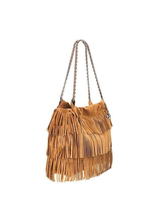 Tory Burch Brown Fleming Fringe Hobo Bag