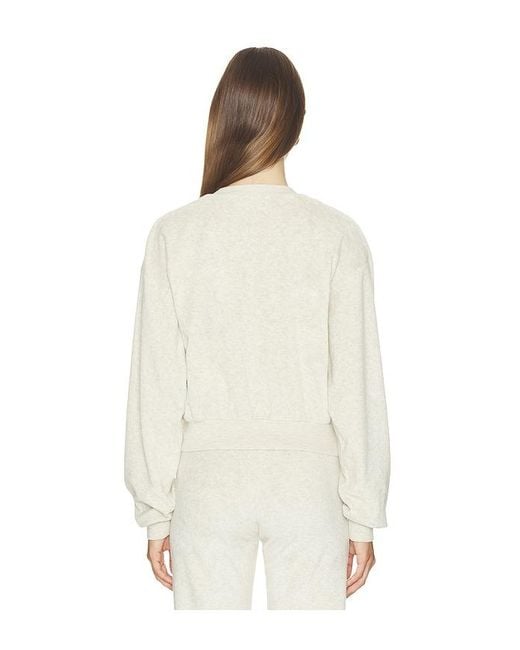 ÉTERNE White Cropped V-Neck Sweatshirt