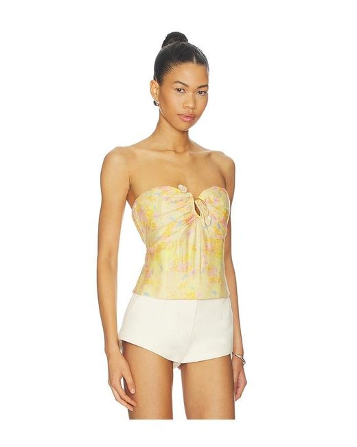 Bardot Yellow Amina Strapless Top
