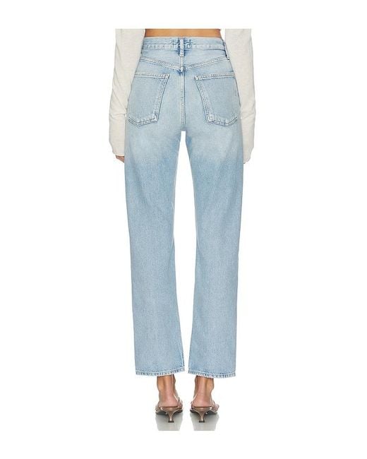 Agolde Blue 90's Pinch Waist High Rise Straight Jeans