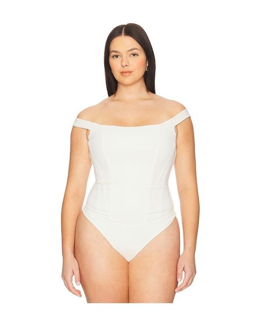GOOD AMERICAN White Sculpting Corset Bodysuit