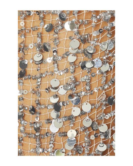 Sequin Halter Neck Top En Color Plateado Metálico Talla (También En 4) LAPOINTE de color White