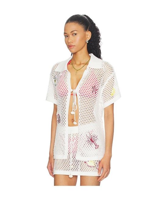 MINKPINK White Soleia Crochet Top