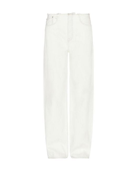 GRLFRND White Jordan Low Rise Frayed Waist Boyfriend