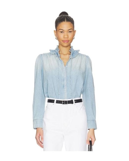Citizens of Humanity Blue Calista Frill Collar Shirt