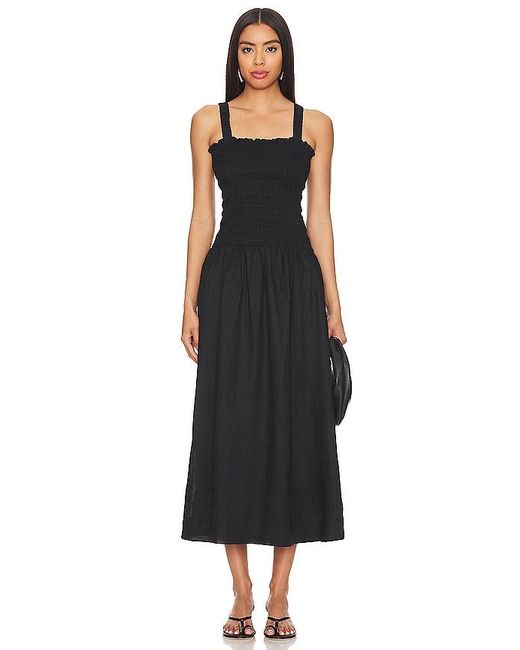 Faithfull The Brand Black Messina Midi Dress