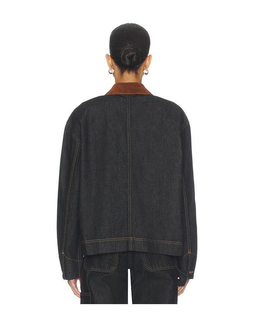 SLVRLAKE Denim Black Casey Square Worker Jacket