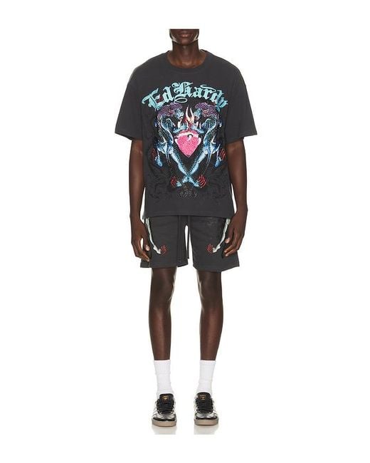 Ed Hardy Black Panteras Boxy Tee for men
