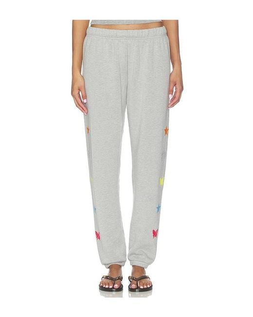 Lauren Moshi White Tanzy Boyfriend Sweatpant