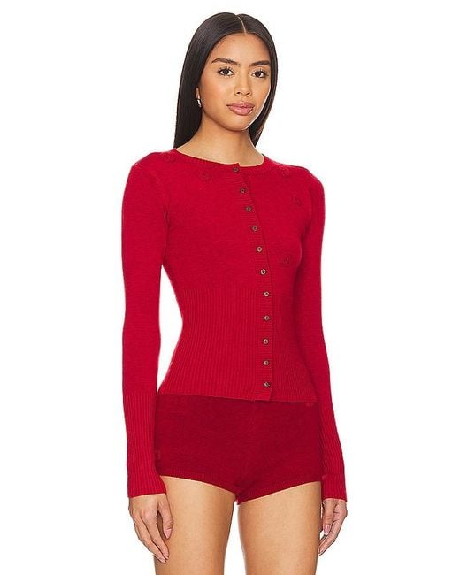 Frankie's Bikinis Red Lenon Cloud Knit Sweater