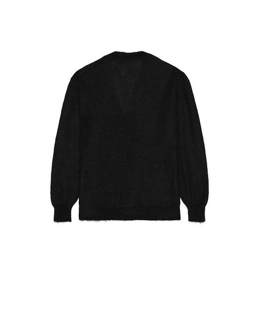 vowels Black Mohair Cardigan for men
