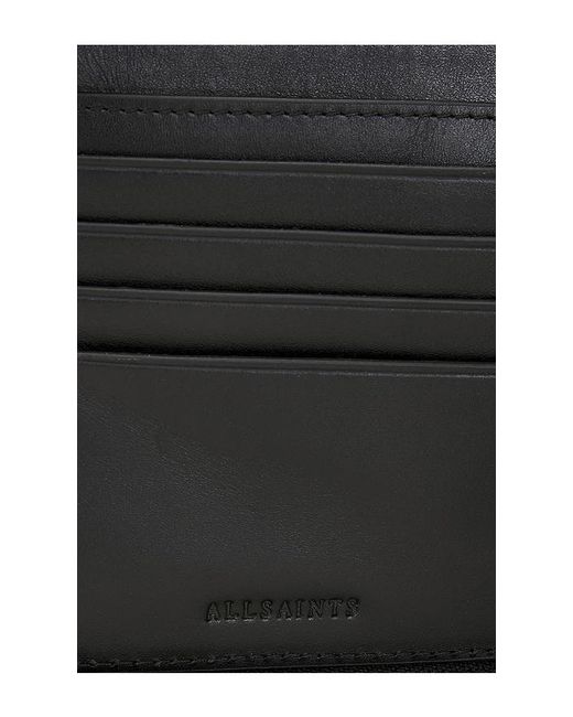 AllSaints Black Arlo Zip Wallet for men