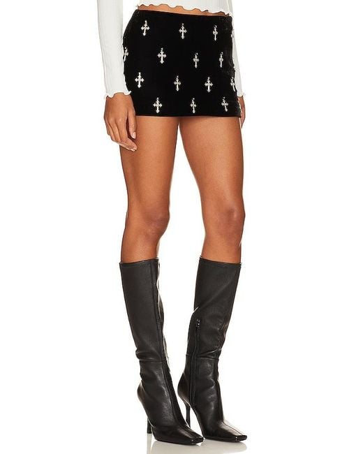 LOBA Black Antonia Embellished Mini Skirt