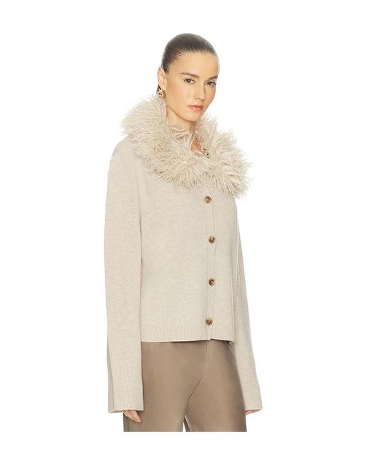L'academie Natural Allegria Faux Fur Cardigan