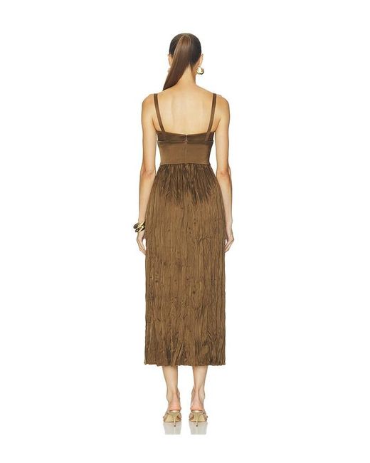 Alejandra Alonso Rojas Natural Pleated Bustier Dress