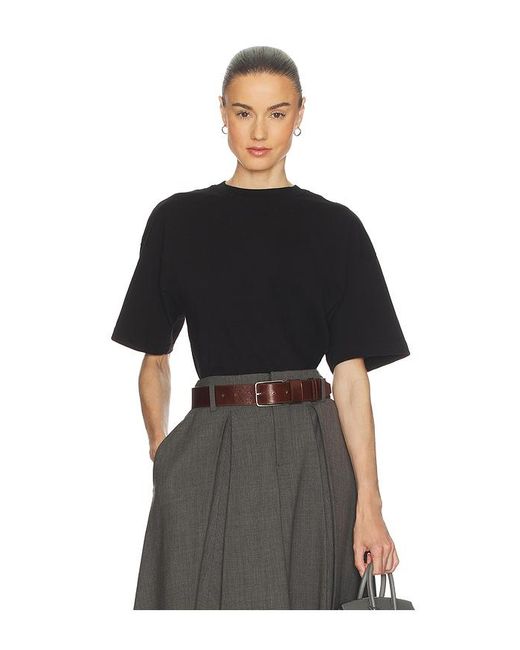 Helsa Black The Sculpted Tee In Thick Jersey