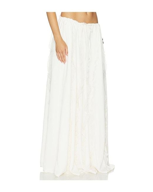 SNDY'S White Sereia Maxi Skirt