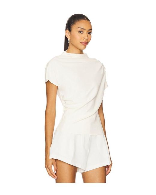 Line & Dot White X Revolve Walker Draped Top