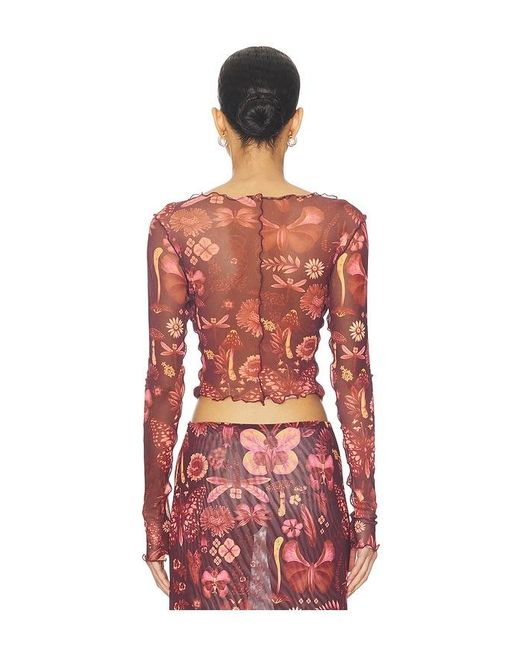 Agua Bendita Red Liana Crop Top