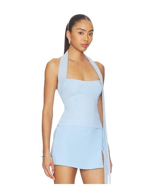 Amanda Uprichard Blue X Revolve Olympia Top