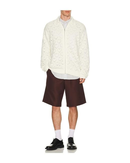 vowels White Long Sleeve Striped Button Down Shirt for men