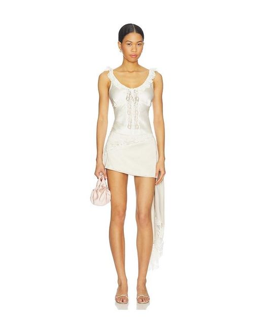 Lovers + Friends White Mari Mini Skirt