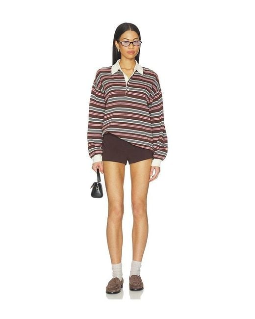 The Upside Red Wonder Knit Polo Top